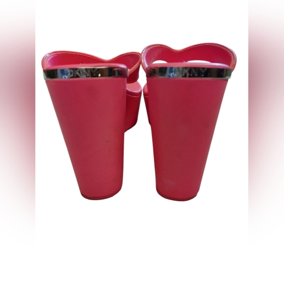 DKNY Women's Pink Wedge Sandals GUC Size 10 - Picture 6 of 8